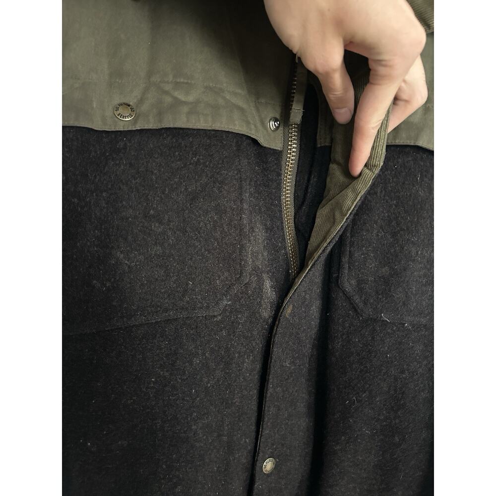 Men’s Filson x Burton Squire Snowboard Jacket Parka Size Large Waxed Canvas Wool - Picture 7 of 16